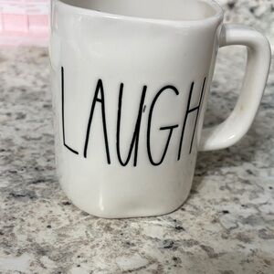 Rae Dunn White Ceramic Laugh Mug